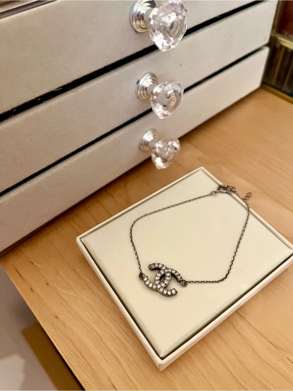 Chanel Logo Bracelet - Silver Tone